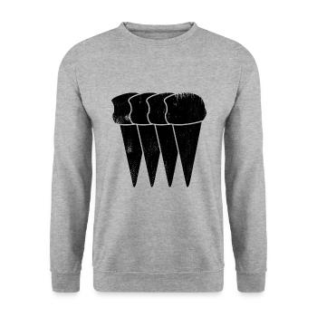 Eiscreme - Unisex Pullover - Weißgrau meliert - Vorne - Alina (178cm) & Michal (187cm)