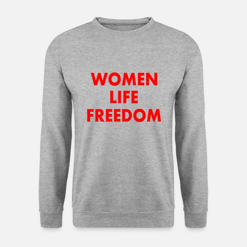 Women life freedom - Unisex Pullover - Weißgrau meliert