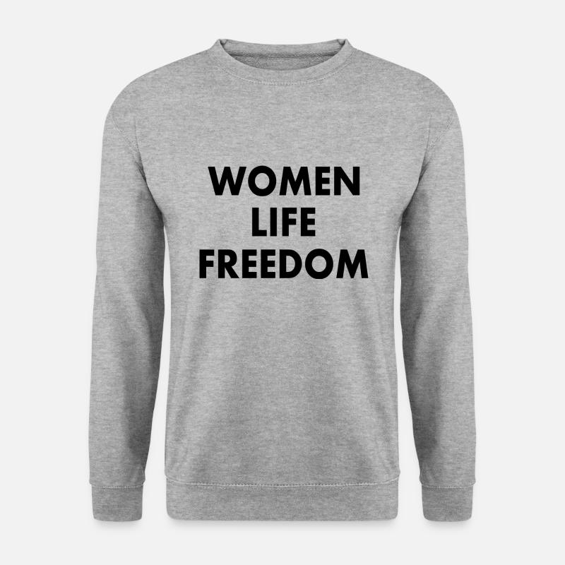 Women life freedom - Unisex Pullover - Weißgrau meliert