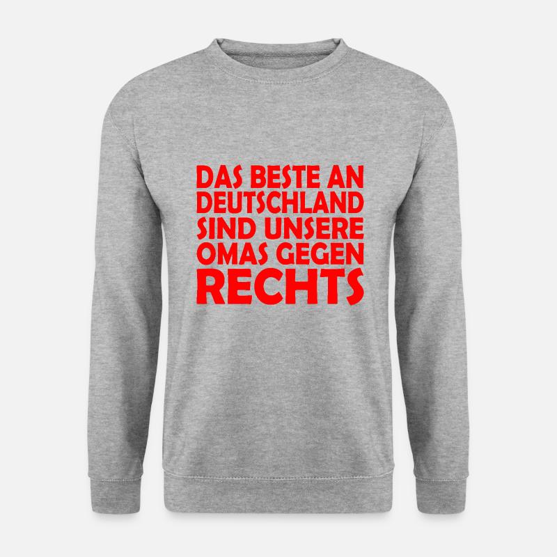 Omas gegen rechts - Unisex Pullover - Weißgrau meliert