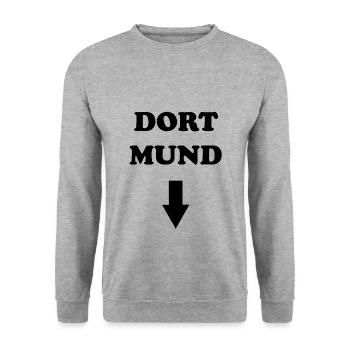 DORT MUND - Unisex Pullover - Weißgrau meliert - Vorne - Alina (178cm) & Michal (187cm)