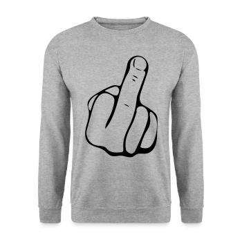 Fick - Unisex Pullover - Weißgrau meliert - Vorne - Alina (178cm) & Michal (187cm)