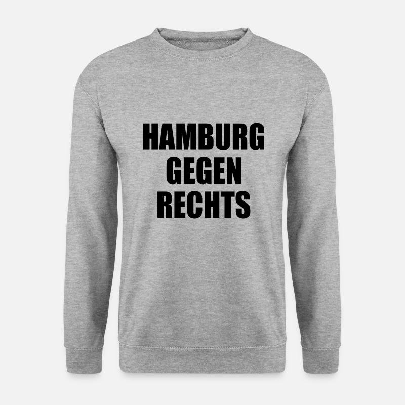 hamburg gegen rechts - Unisex Pullover - Weißgrau meliert