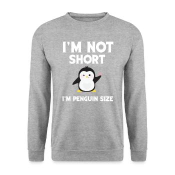 Im not short, i am penguins size - Unisex Sweatshirt - salt & pepper - Front - Alina (178cm) & Michal (187cm)