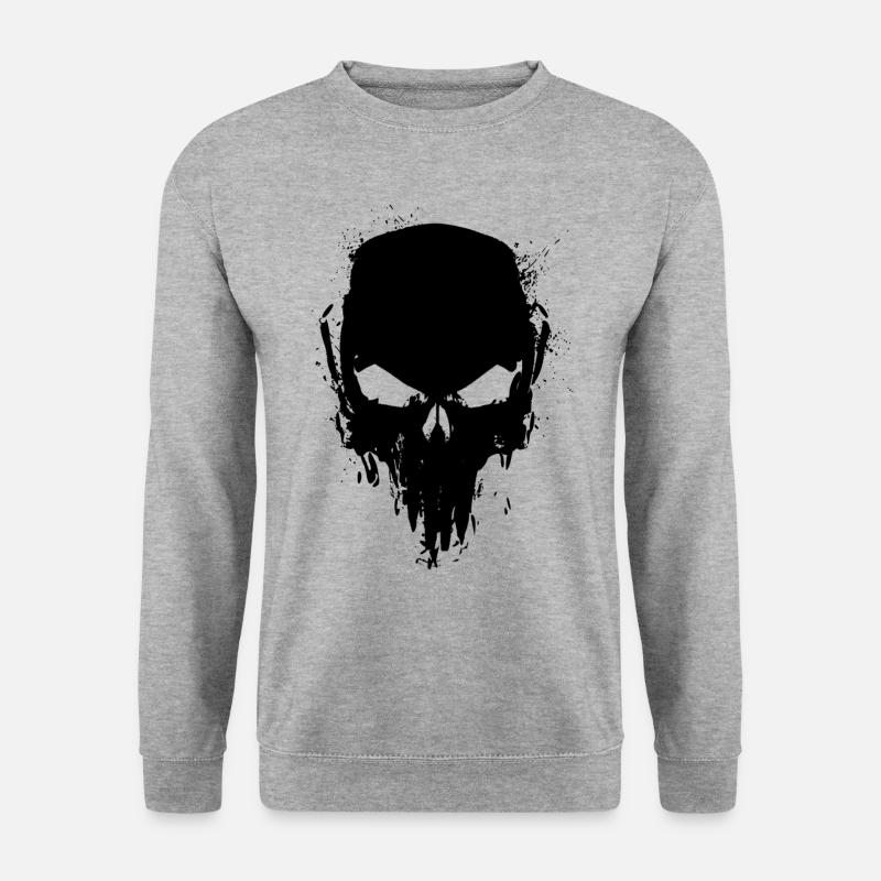totenkopf schlicht - Unisex Pullover - Weißgrau meliert