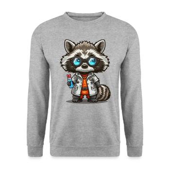 Schurken-Forscher - Unisex Pullover - Weißgrau meliert - Vorne - Alina (178cm) & Michal (187cm)
