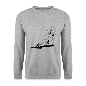 Ski alpin - Sweat-shirt Unisexe - gris chiné - Devant - Alina (178cm) & Michal (187cm)