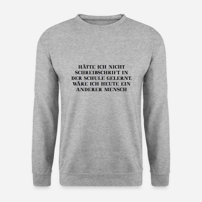 Schreibschrift lustig Geschenkidee Ironie - Unisex Pullover - Weißgrau meliert