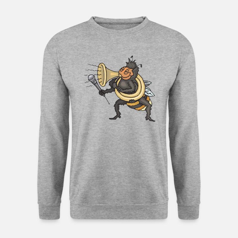 Biene - Unisex Pullover - Weißgrau meliert