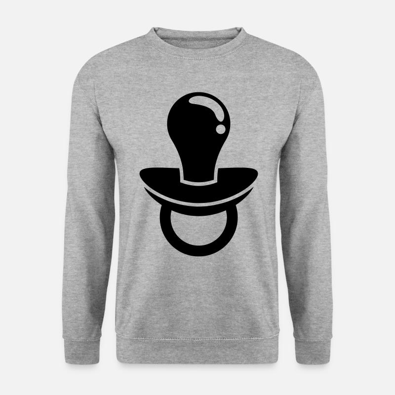 Schnuller Icon Symbol - Unisex Pullover - Weißgrau meliert