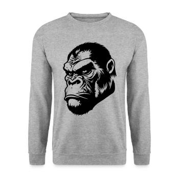 Tête de gorille - Sweat-shirt Unisexe - gris chiné - Devant - Alina (178cm) & Michal (187cm)