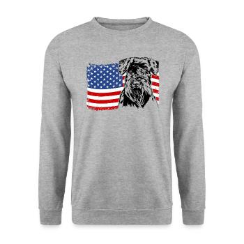 Schnauzer America Flag Dog Dogs Wilsigns - Unisex Sweatshirt - salt & pepper - Front - Alina (178cm) & Michal (187cm)