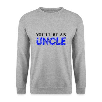 Vous serez un oncle idée cadeau oncle enceinte - Sweat-shirt Unisexe - gris chiné - Devant - Alina (178cm) & Michal (187cm)