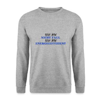 Nicht Faul - energieeffizient lustig Geschenkidee - Unisex Pullover - Weißgrau meliert - Vorne - Alina (178cm) & Michal (187cm)