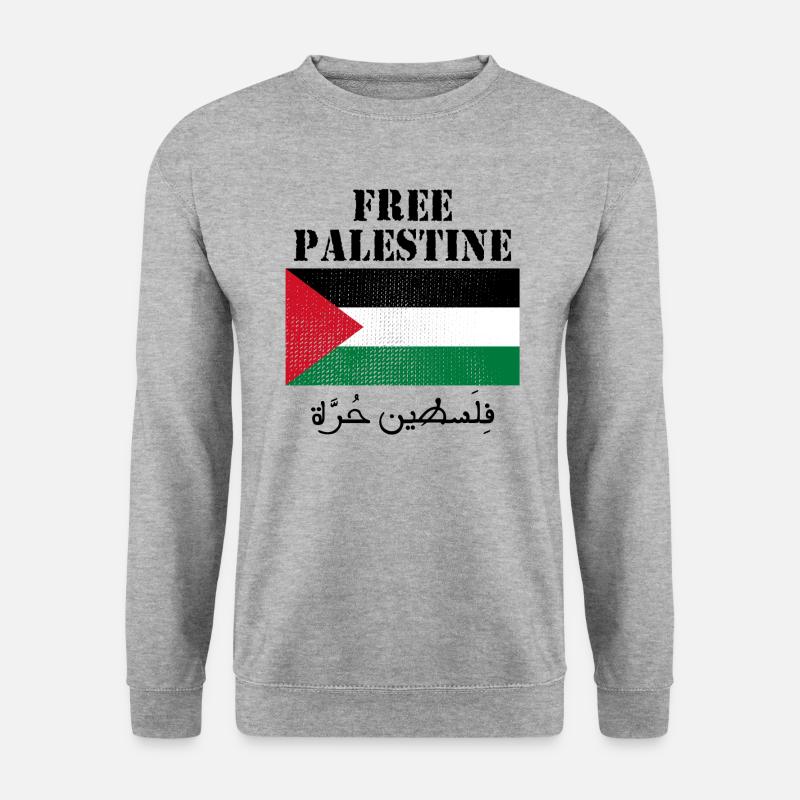 Freies Palästina - Unisex Pullover - Weißgrau meliert