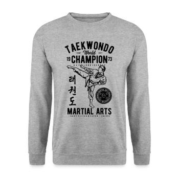 Tae Kwon Do Taekwondo - Sweat-shirt Unisexe - gris chiné - Devant - Alina (178cm) & Michal (187cm)