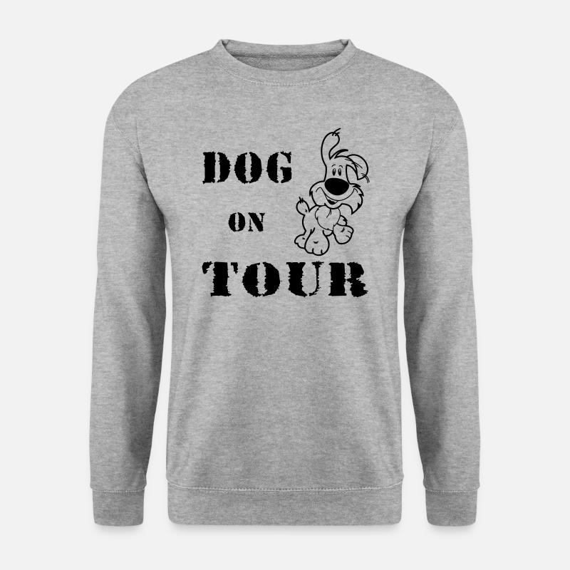 Hund - Unisex Pullover - Weißgrau meliert