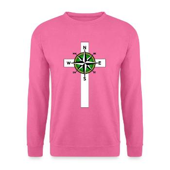 God Faith Jesus Cross Compass Religion - Unisex Sweatshirt - pink - Front