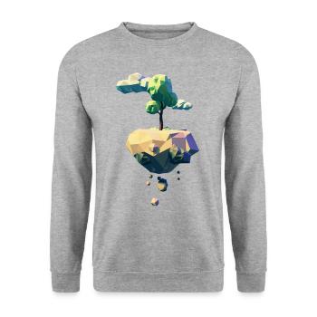 Arbre volant | Low poly - Sweat-shirt Unisexe - gris chiné - Devant - Alina (178cm) & Michal (187cm)