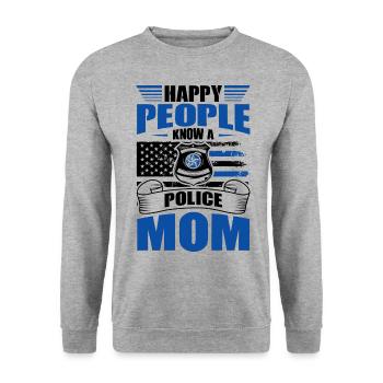 Polizei Polizist Polizeibeamte - Unisex Pullover - Weißgrau meliert - Vorne - Alina (178cm) & Michal (187cm)