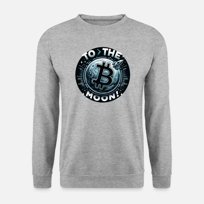 ''To The Moon'' Kryptodesign - Unisex Pullover - Weißgrau meliert