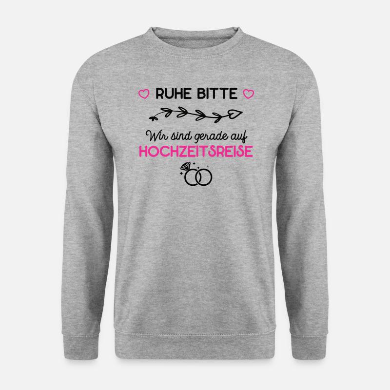 Hochzeitsreise Flittern Flitterwochen Reise Urlaub - Unisex Pullover - Weißgrau meliert