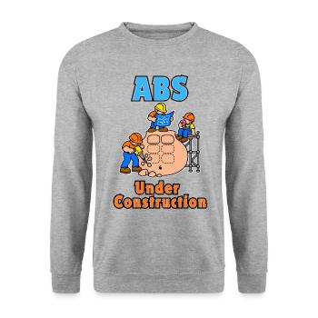 ABS im Bau - Unisex Pullover - Weißgrau meliert - Vorne - Alina (178cm) & Michal (187cm)