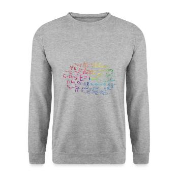 mathe nerd - Unisex Pullover - Weißgrau meliert - Vorne - Alina (178cm) & Michal (187cm)