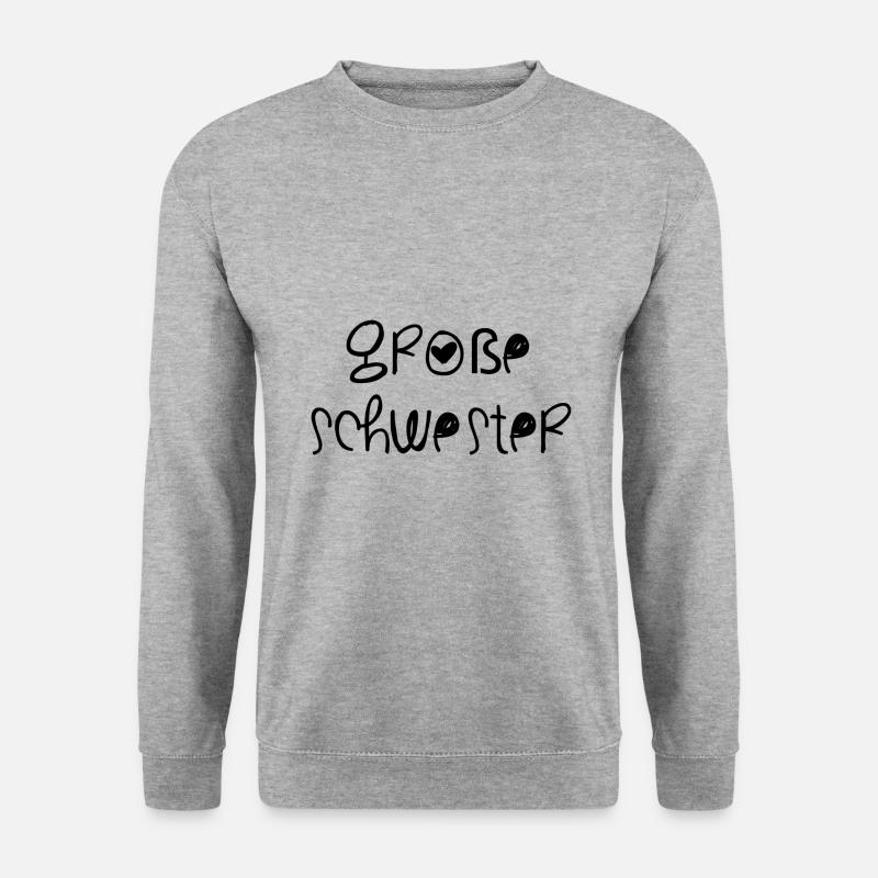 Große Schwester - Unisex Pullover - Weißgrau meliert