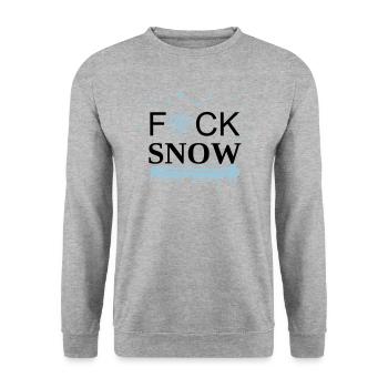 Je déteste la neige, je déteste l’hiver - Fuck Snow - Sweat-shirt Unisexe - gris chiné - Devant - Alina (178cm) & Michal (187cm)