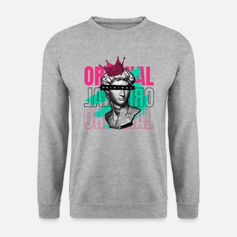 Dude Skulptur - Unisex Pullover - Weißgrau meliert