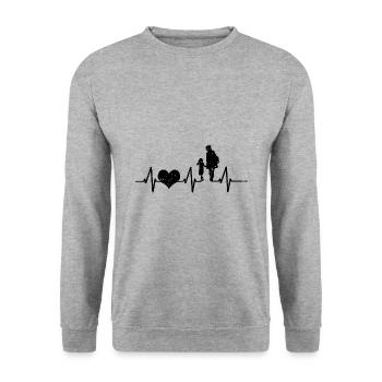 Battement de cœur Maman Et fille Fête des Mères Cadeaux - Sweat-shirt Unisexe - gris chiné - Devant - Alina (178cm) & Michal (187cm)