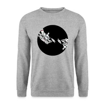 Astronaut friends - Unisex Sweatshirt - salt & pepper - Front - Alina (178cm) & Michal (187cm)