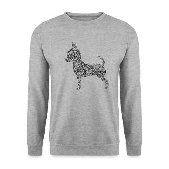 Chien chien chien chien broder - Sweat-shirt Unisexe - gris chiné - Devant - Alina (178cm) & Michal (187cm)