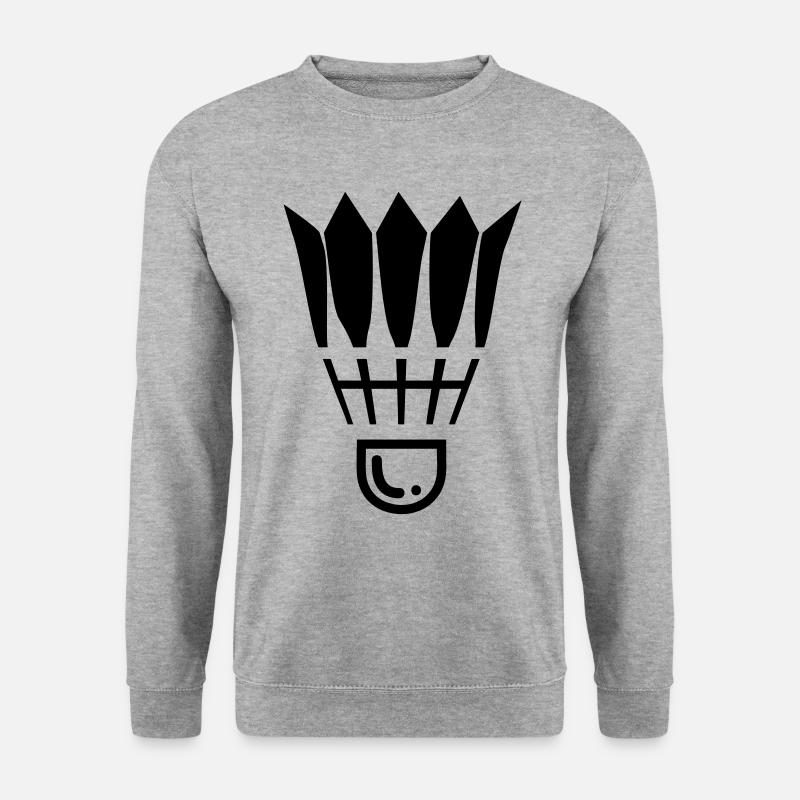 Badminton Symbol - Unisex Pullover - Weißgrau meliert