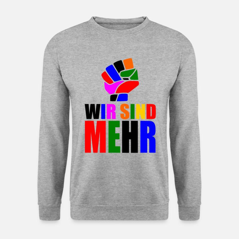 Wir sind mehr - Unisex Pullover - Weißgrau meliert