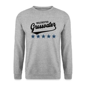 Weltbester Grossvater Bester Opa Papa Großpapa - Unisex Pullover - Weißgrau meliert - Vorne - Alina (178cm) & Michal (187cm)
