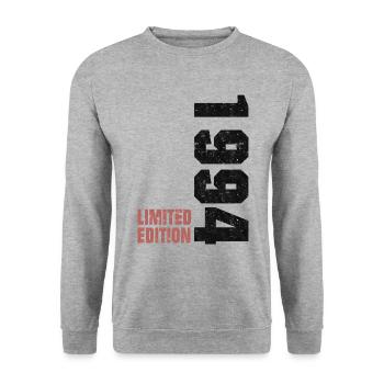 1994 Born Limited Edition Gift Saying - Sweat-shirt Unisexe - gris chiné - Devant - Alina (178cm) & Michal (187cm)