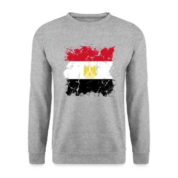 Egypt Flag Hurghada Africa Egyptian Flag - Unisex Sweatshirt - salt & pepper - Front - Alina (178cm) & Michal (187cm)