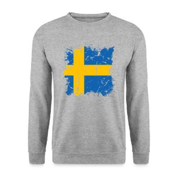 Suède Drapeau Scandinavie Drapeau suédois - Sweat-shirt Unisexe - gris chiné - Devant - Alina (178cm) & Michal (187cm)