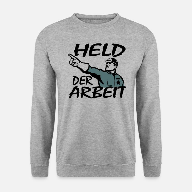Held der Arbeit Arbeiter - Unisex Pullover - Weißgrau meliert
