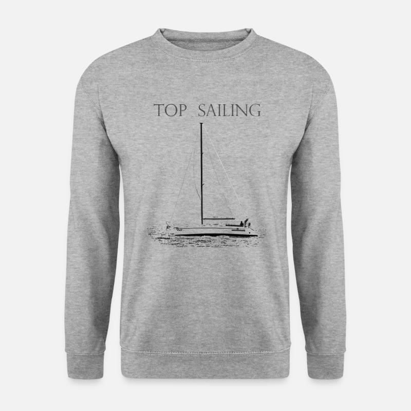 SEGELYACHT TOP SAILING - Unisex Pullover - Weißgrau meliert