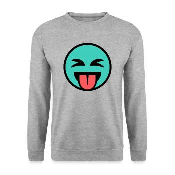 Funny Emoticon / Smile - Unisex Sweatshirt - salt & pepper - Front - Alina (178cm) & Michal (187cm)