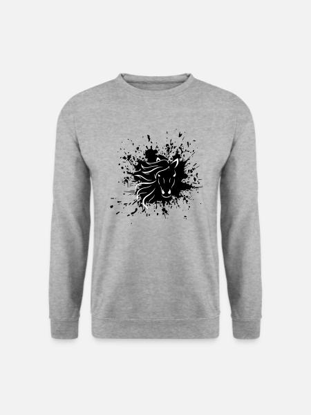Pferd - Unisex Pullover - Weißgrau meliert