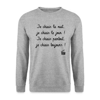 Je chiais la nuit, je chiais le jour... - Sweat-shirt Unisexe - gris chiné - Devant - Alina (178cm) & Michal (187cm)