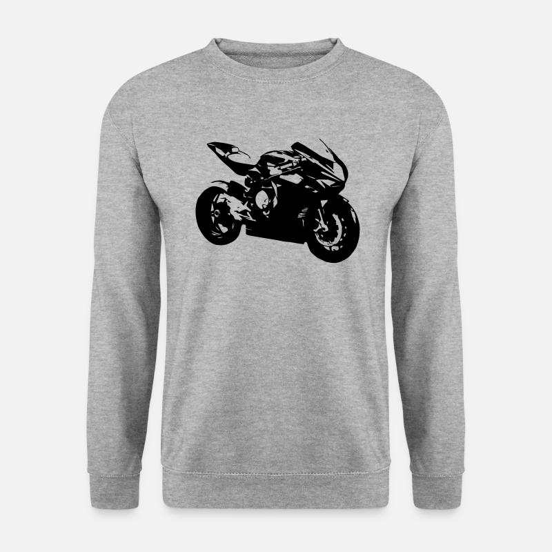Motorrad - Unisex Pullover - Weißgrau meliert