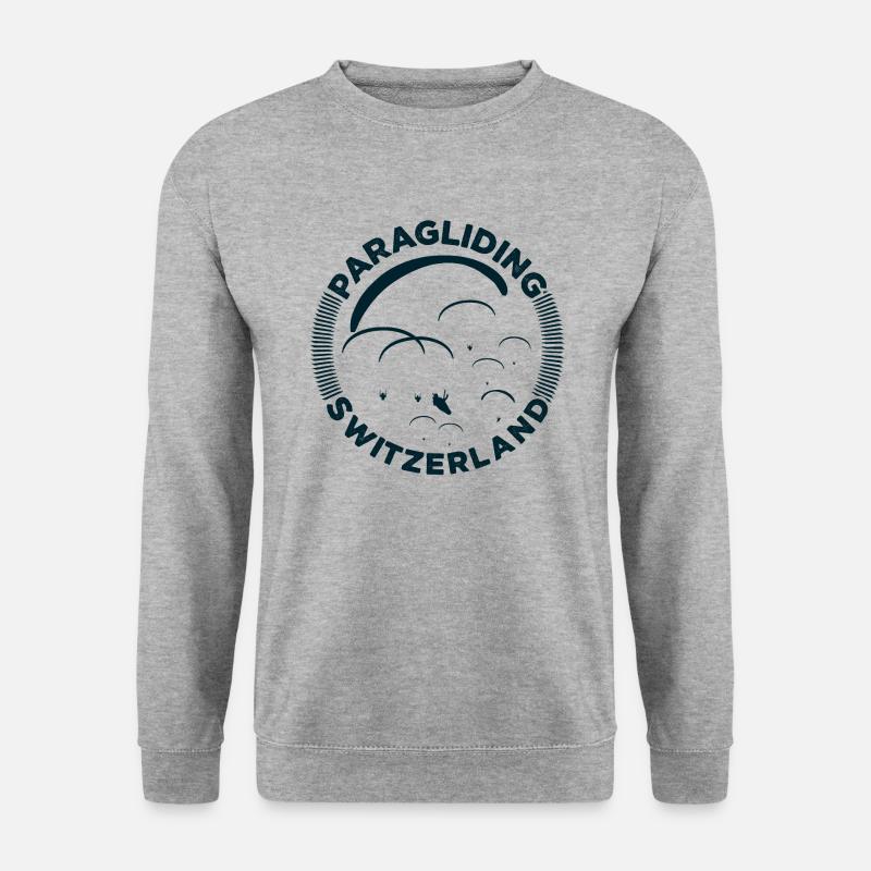 Paragliding Switzerland - Unisex Pullover - Weißgrau meliert