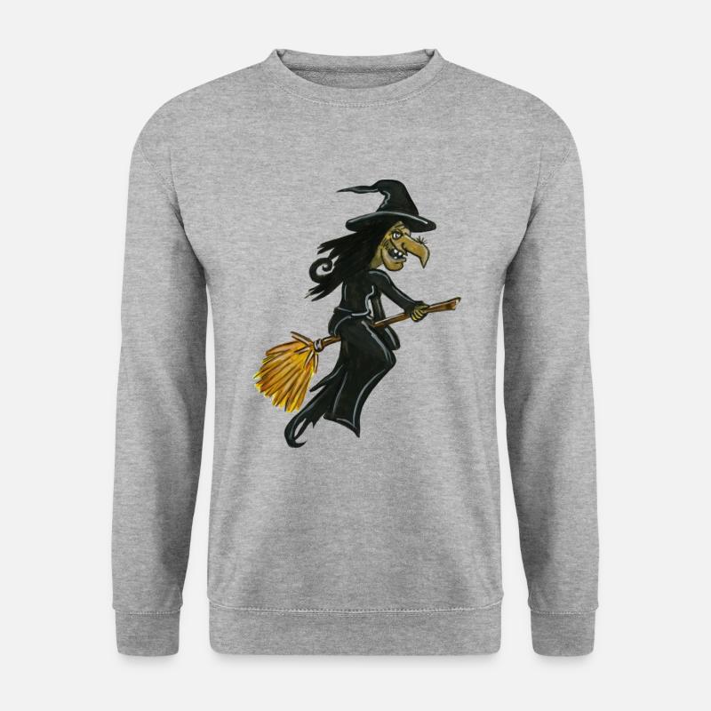 witch witch on broomstick halloween witch - Unisex Sweatshirt - salt & pepper