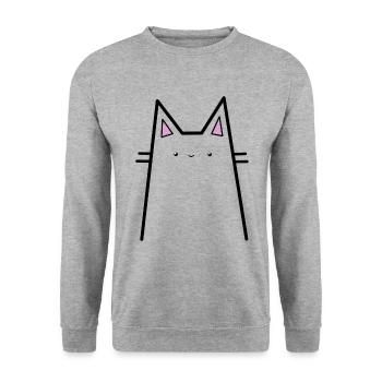Conception de graphiques de chats - Sweat-shirt Unisexe - gris chiné - Devant - Alina (178cm) & Michal (187cm)