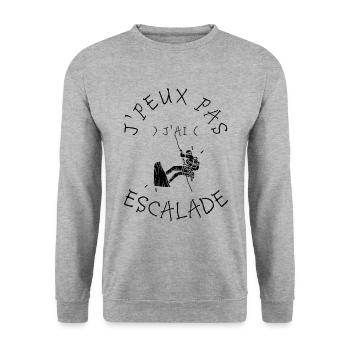 J'Peux Pas J'Ai Escalade - Sweat-shirt Unisexe - gris chiné - Devant - Alina (178cm) & Michal (187cm)